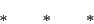 \begin{displaymath}*\hspace{2em}*\hspace{2em}*\end{displaymath}